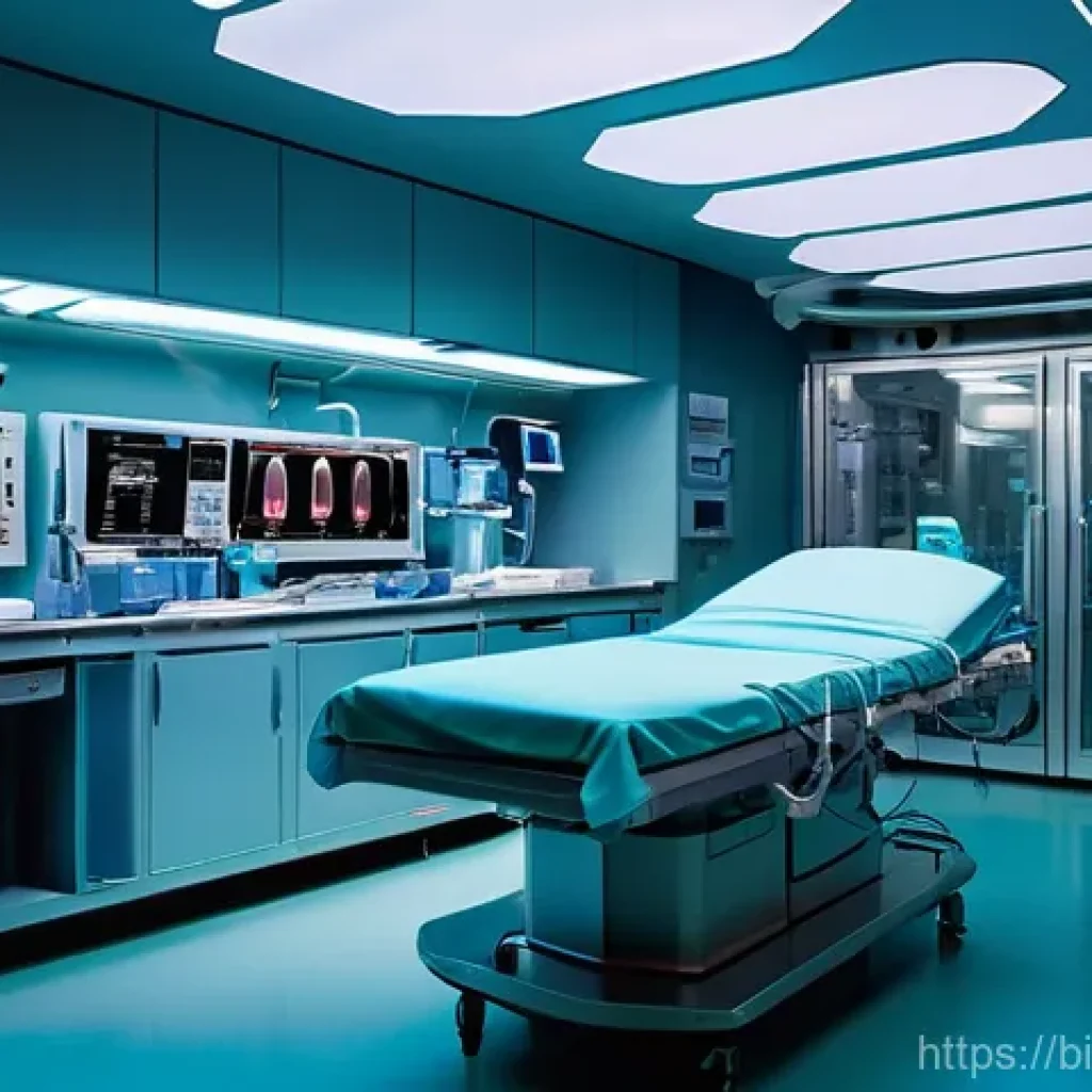 바이오프린팅 기술의 사회적 수용성 - **Image Prompt 1: The Promise of Bioprinting for Organ Transplants**
A futuristic, sterile opera...