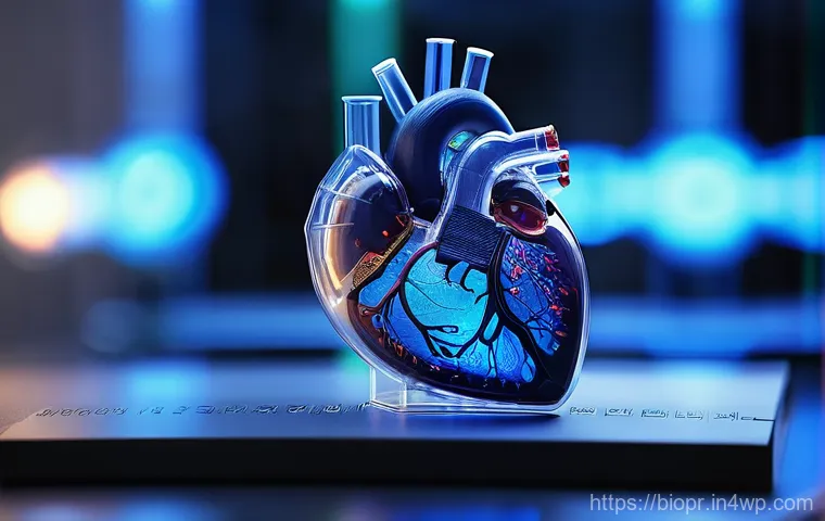 바이오프린팅의 다학제적 연구 필요성 - **Prompt 1: The Genesis of an Artificial Heart**
    A close-up, dramatic shot of a futuristic 3D bi...