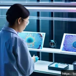 Home 18 바이오프린팅 관련 주요 기업 및 스타트업 소개 - A highly detailed 3D bioprinting laboratory scene showing a futuristic bioprinter depositing layers ...