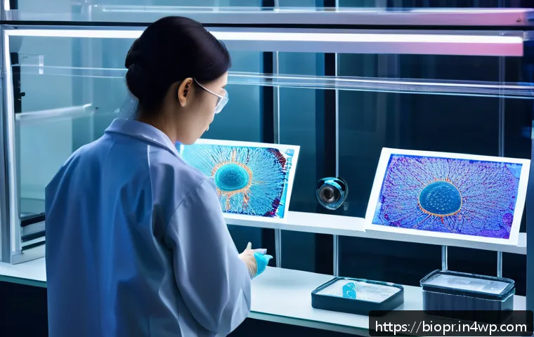 바이오프린팅 관련 주요 기업 및 스타트업 소개 - A highly detailed 3D bioprinting laboratory scene showing a futuristic bioprinter depositing layers ...